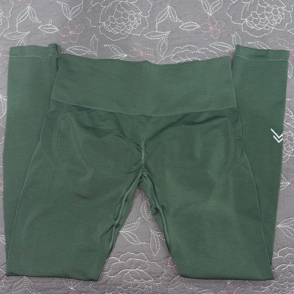 Oner Active Forest Green Effortless Seamless Leggings with White Logo